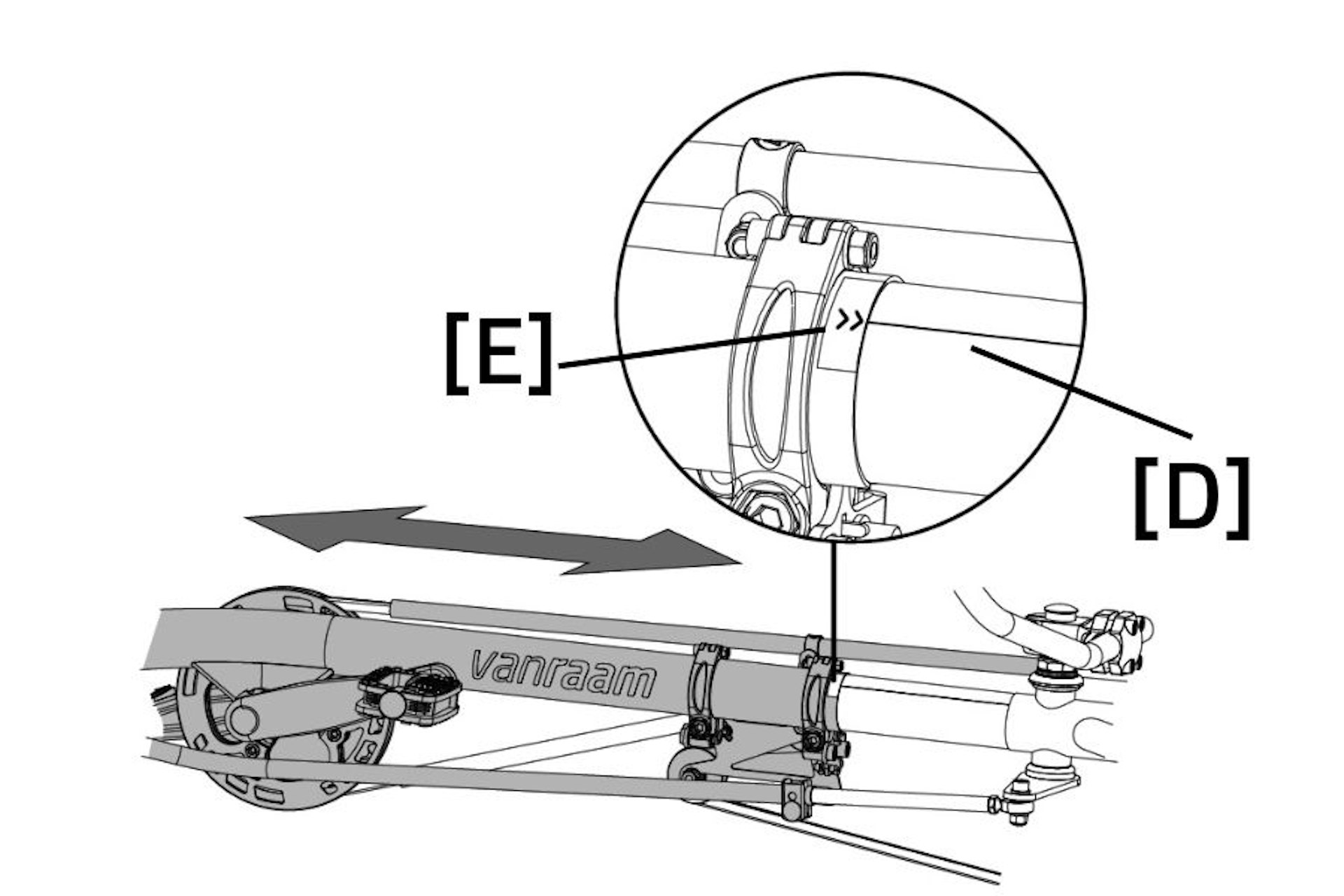 Adjust the right length the Van Raam Easy Sport and Easy Sport Small recumbent trikes inner tube alligning