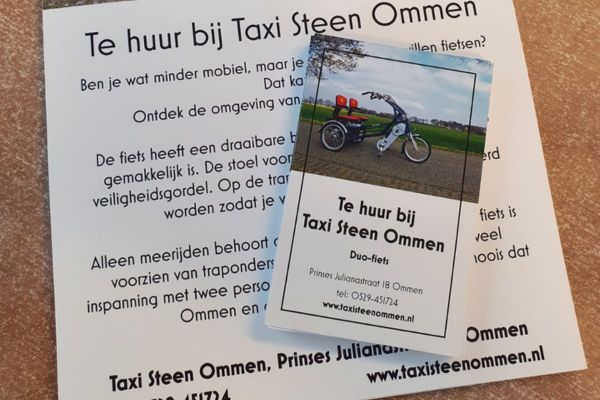 Duofiets huren Taxi Steen Ommen