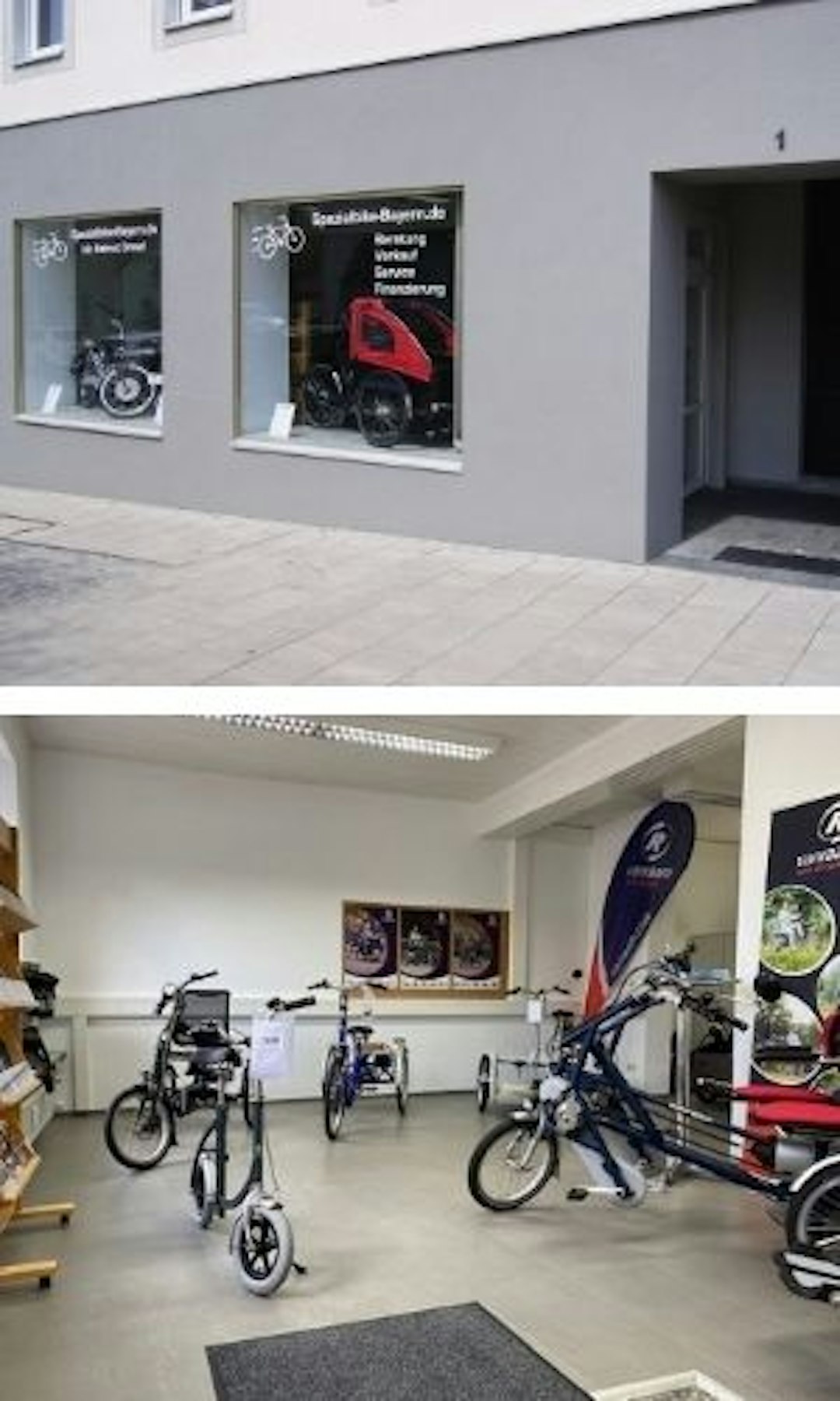 Spezialbike Bayern Ausstellungsraum mit Van Raam Spezialfahrräder