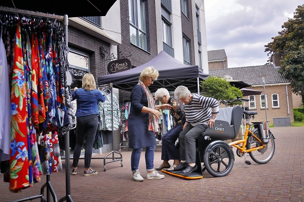 Riksja cargo bike Chat fotoshoot Van Raam shoppen