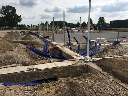 Grondleidingen technische ruimte naar andere ruimtes (Van Raam nieuwwbouw)