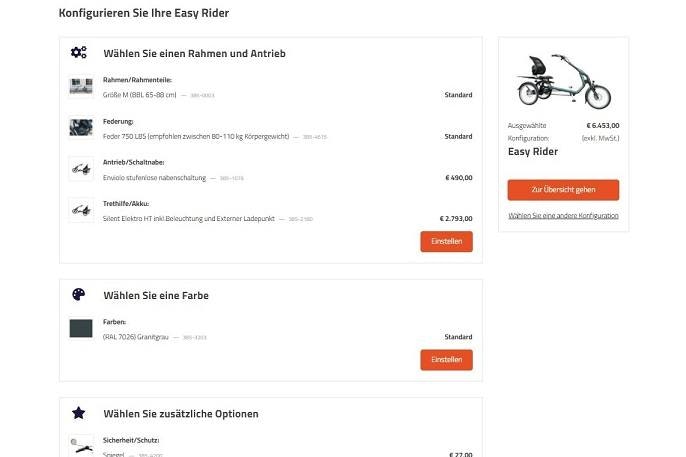 Stel je Van Raam fiets samen met de online configurator