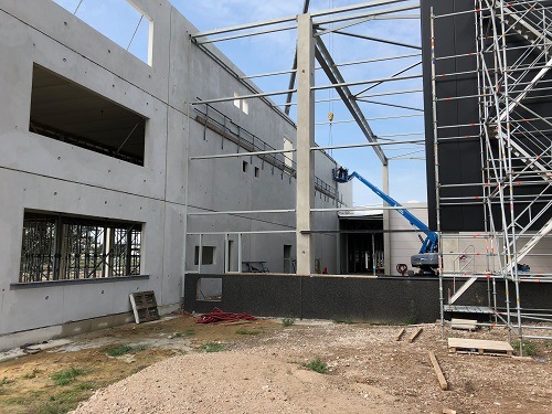 week 35-connecting warehouse to offices Van Raam new building