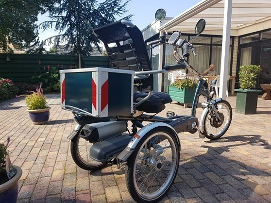 Selbstgemachter Korb fürs Fahrrad Van Raam Dreirad