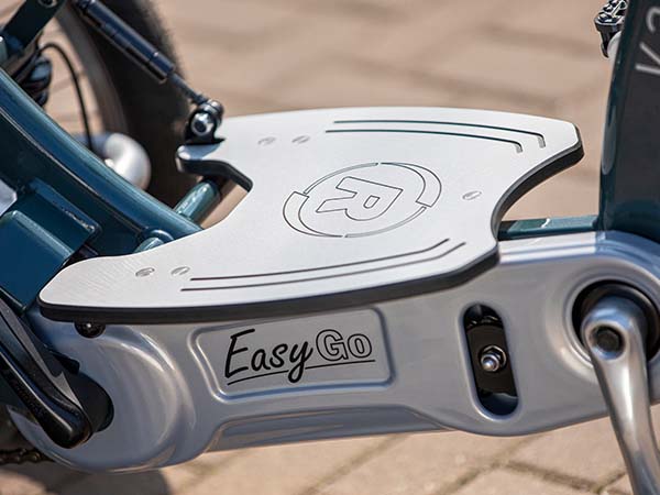 Cycling with varying energy levels Van Raam Easy Go mobility scooter bicycle footplate