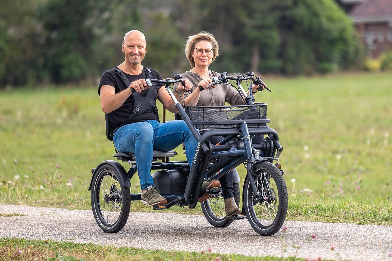 tandem - Tandem avec personne handicapée Tandem-avec-assistance-electrique-Van-Raam