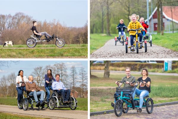 Angepasste Fahrräder die für Personen mit einer Behinderung geeignet sind