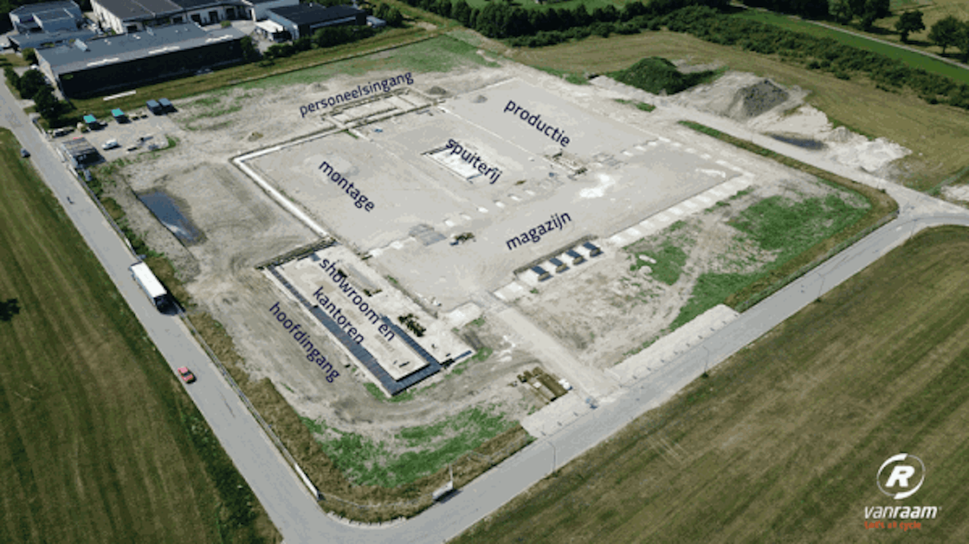 Bovenaanzicht nieuwbouw Van Raam