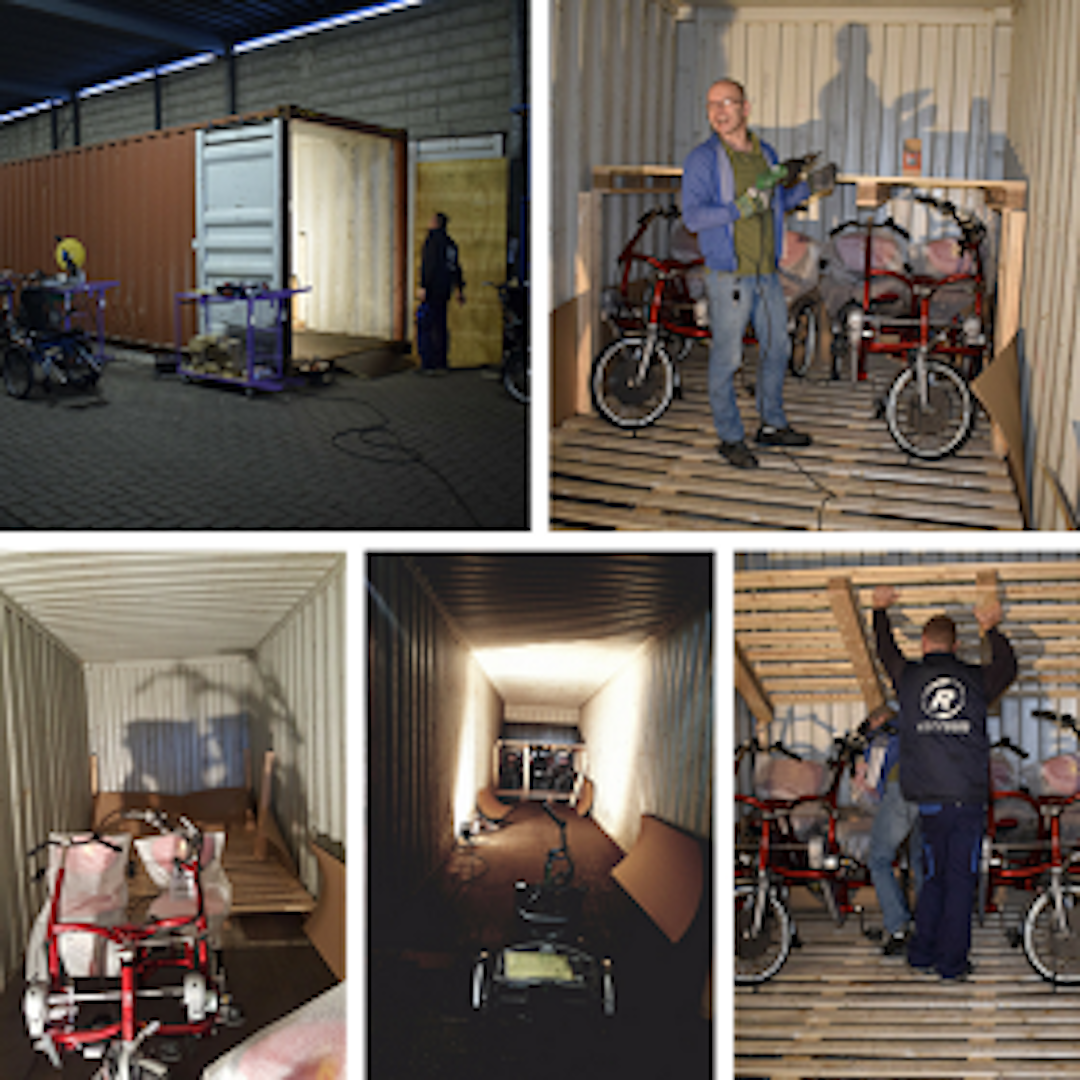 Van Raam fietsen transport Amerika