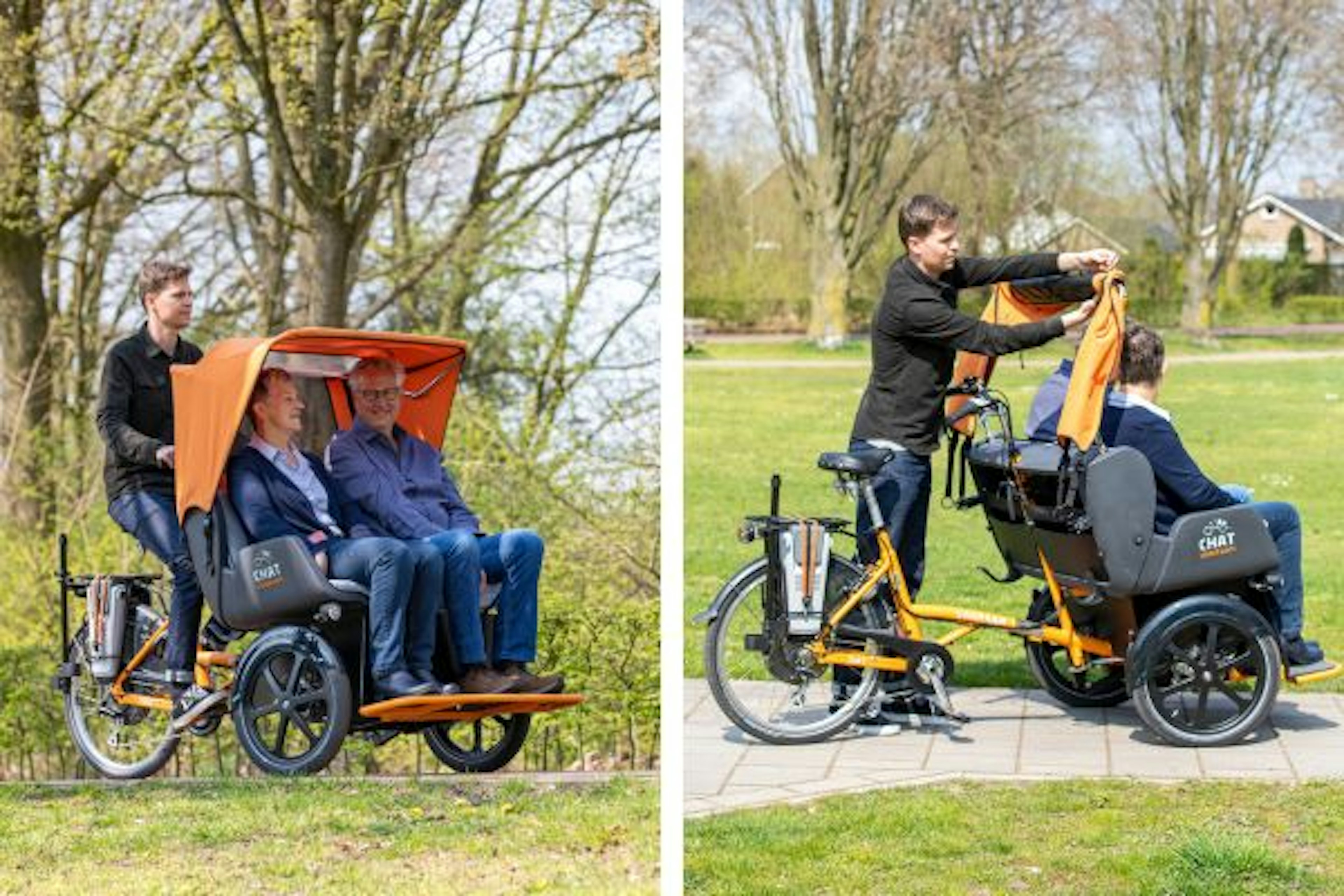 Van Raam elektrische riksja fiets Chat voor ouderen en kinderen