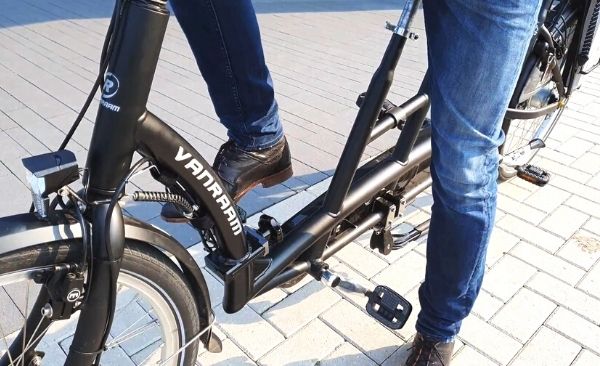 How do I get on a two-wheel tandem
