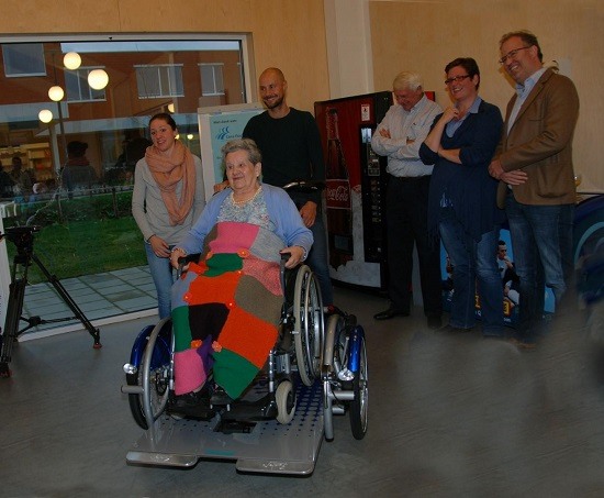 Wheelchairbike inaugurated by Belgian top cyclists