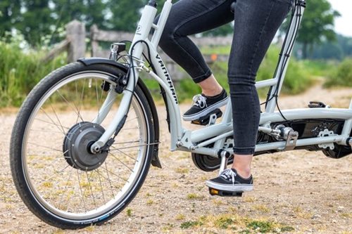 Hubmotor wielmotor op Van Raam Twinny tandem