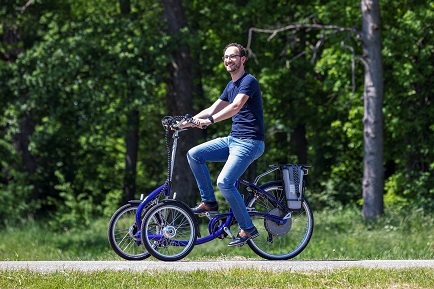 viktor en viktoria van raam driewielfiets met twee wielen voor stabiel
