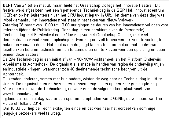 Techniekdag in Ulft